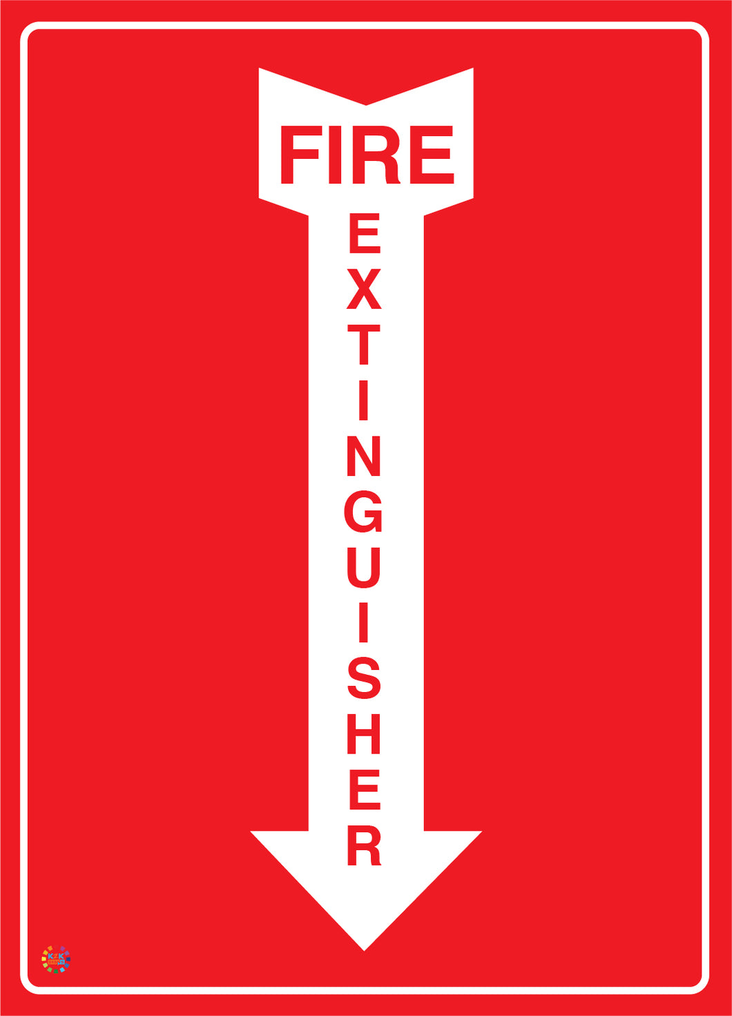 Fire Extinguisher (Downward Arrow) Sign