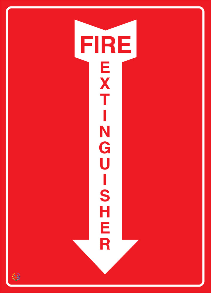 Fire Extinguisher (Downward Arrow) Sign