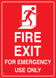 Fire Exit For Emergency Use Only Sign