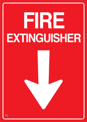 Fire Extinguisher (Downward Arrow) Sign