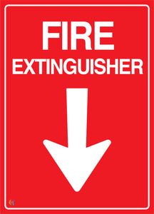 Fire Extinguisher (Downward Arrow) Sign