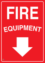 Fire Equipment (Downward Arrow) Sign