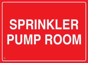 Sprinkler Pump Room Sign