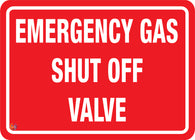 Emergency Gas Shut Off Valve Sign