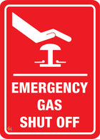 Emergency Gas Shut Off Sign