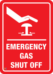 Emergency Gas Shut Off Sign
