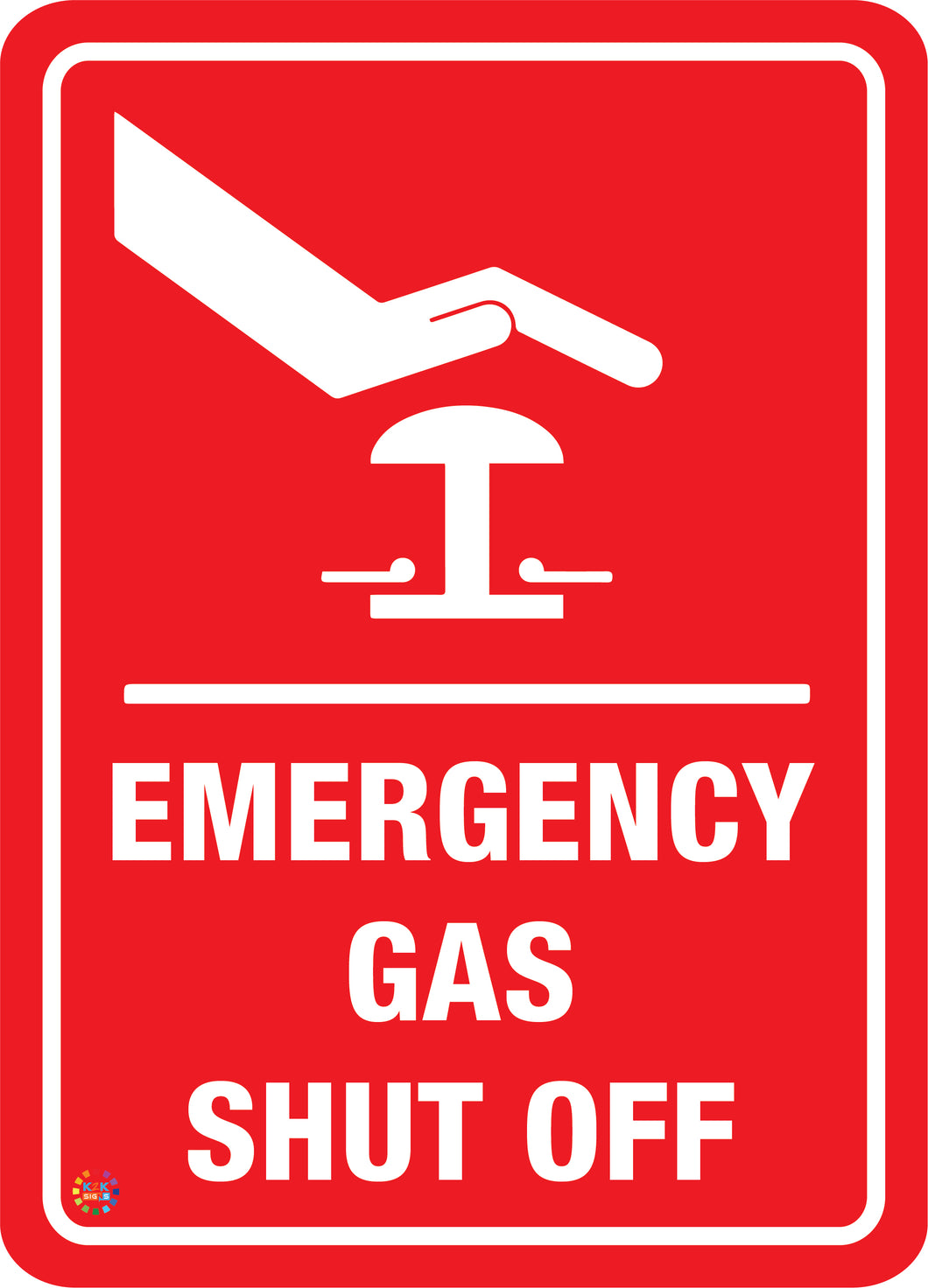 Emergency Gas Shut Off Sign
