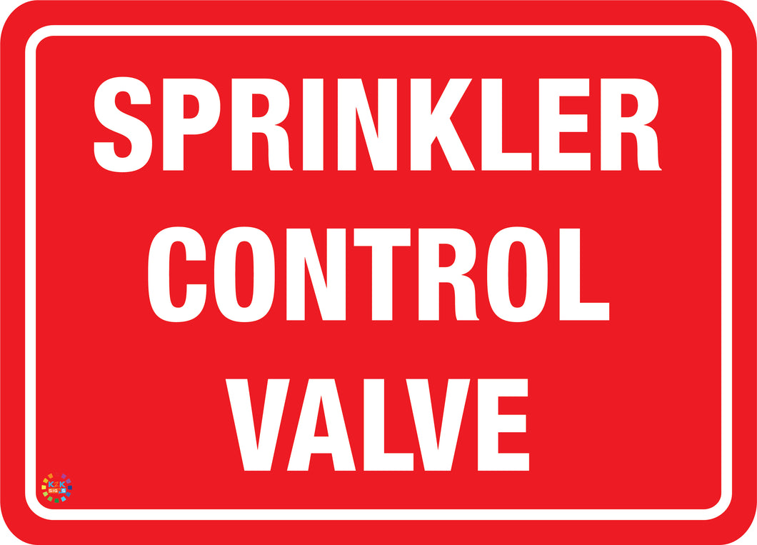 Sprinkler Control Valve Sign