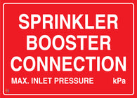 Sprinkler Booster Connection Sign