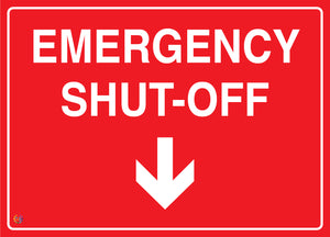 Emergency Shut-Off (Down Arrow) Sign