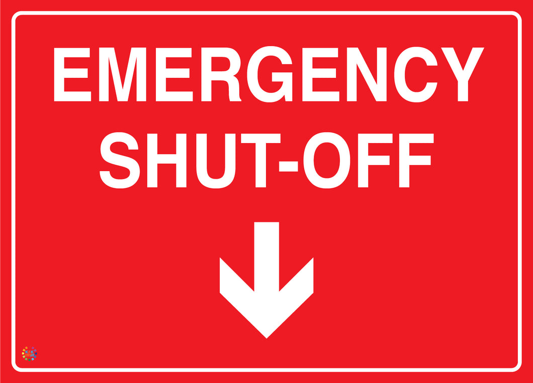 Emergency Shut-Off (Down Arrow) Sign