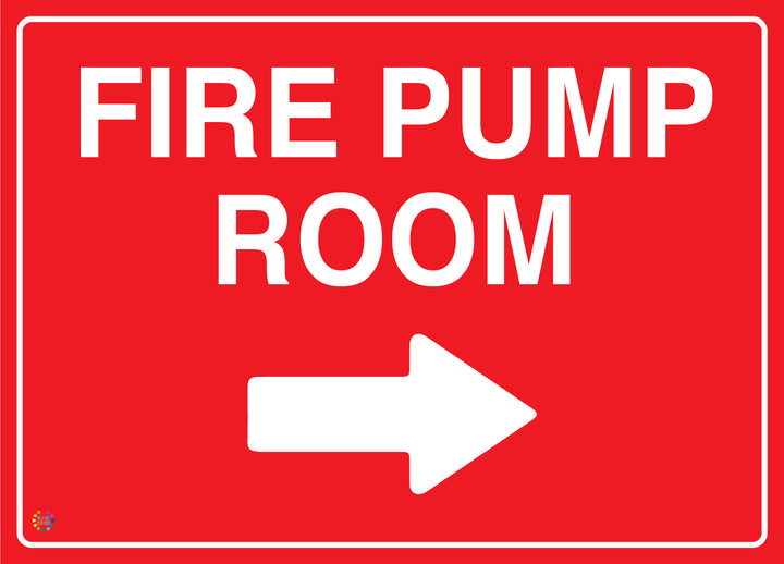 Fire Pump Room (Right Arrow) Sign