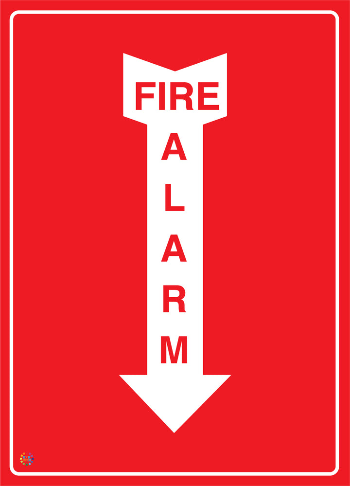 Fire Alarm (Downward Arrow) Sign