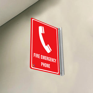 Fire Emergency Phone – Double-Sided Off-Wall Sign
