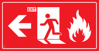 Fire Exit (Left Arrow) Man Running Sign
