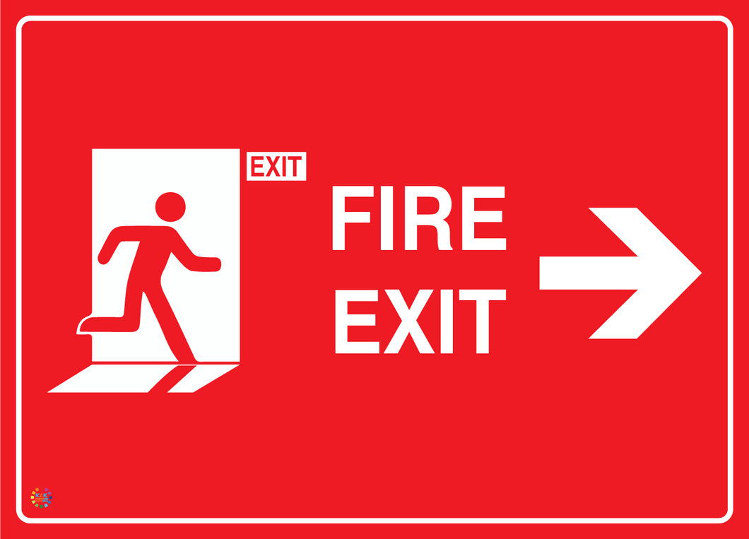 Fire Exit (Right Arrow) Sign | Emergency Exit Sign | K2K Signs Australia