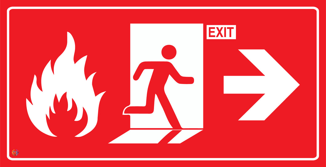 Fire Exit (Right Arrow) Sign | Emergency Exit Signage | K2K Signs Australia