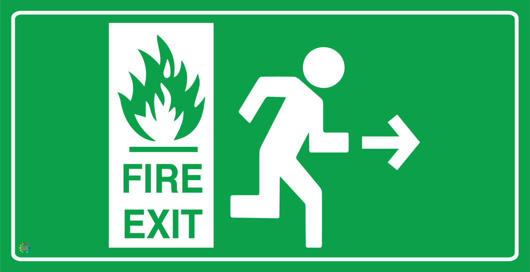 Fire Exit (Right Arrow) Sign | Emergency Exit Signage | K2K Signs Australia