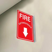 Load image into Gallery viewer, Fire Extinguisher (Down Arrow) – Double-Sided Off-Wall Sign