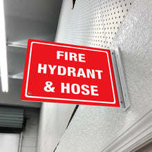 Load image into Gallery viewer, Fire Hydrant &amp; Hose – Double-Sided Off-Wall Sign
