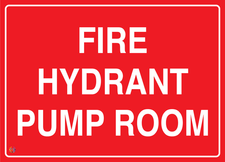 Fire Hydrant Pump Room Sign