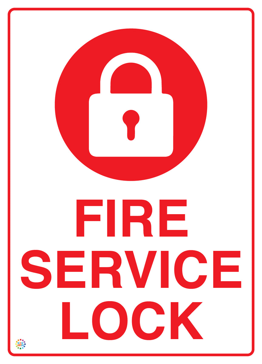 Fire Service Lock Sign | Fire Safety Signage | K2K Signs Australia