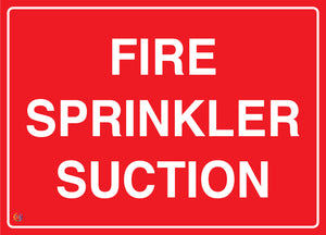 Fire Sprinkler Suction Sign 