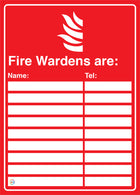 Fire Wardens Information Sign