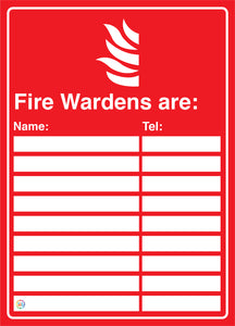 Fire Wardens Information Sign