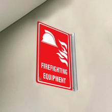 Load image into Gallery viewer, Firefighting Equipment – Double-Sided Off-Wall Sign