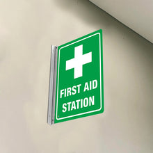Load image into Gallery viewer, First Aid Station / Double-Sided Off-Wall Sign