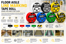 Load image into Gallery viewer, Floor Aisle Line Marking Tape Roll