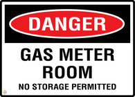 Danger Gas Meter Room - No Storage Permitted