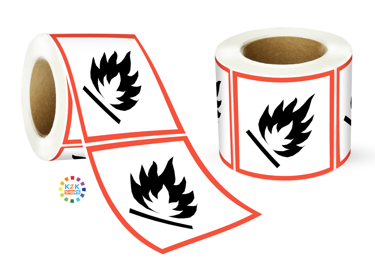 Sign Labele Flammable - GHS Sign Label Roll | K2K Signs Australia