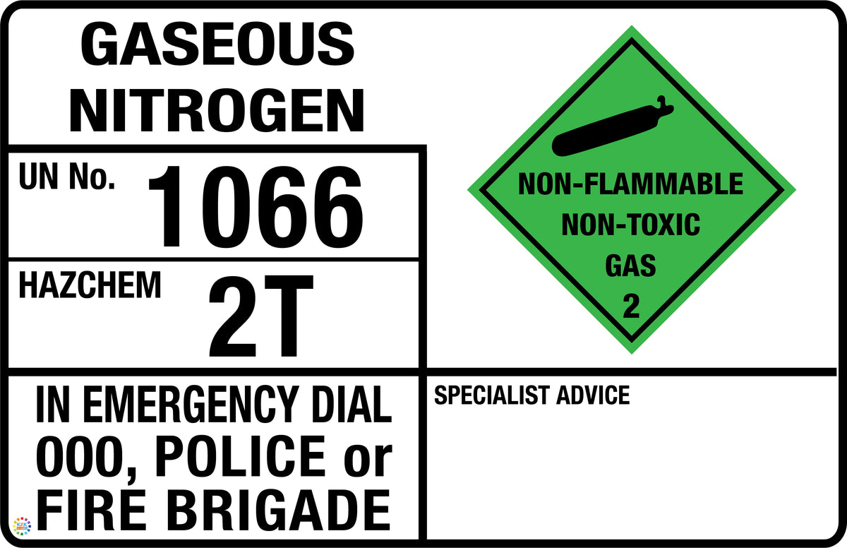 Gaseous Nitrogen Sign | K2K Signs Australia