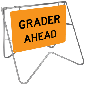 Grader Signs Rack Grader Ahead - Swing Stand & Sign | K2K Signs Australia