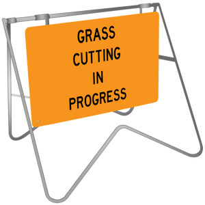 Grass Cutting In Progress - Swing Stand & Sign