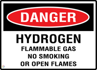 Danger Hydrogen Flammable Gas - No Smoking Or Open Flames