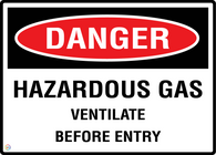 Danger Hazardous Gas Ventilate Before Entry
