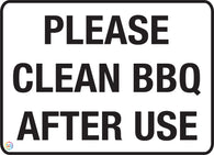 Please Clean BBQ after Use Sign