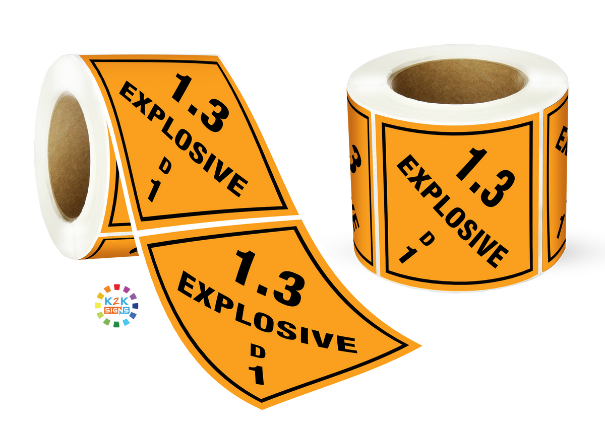 Class 1 Explosive 1 Div 1.3 Label Roll | K2K Signs Australia