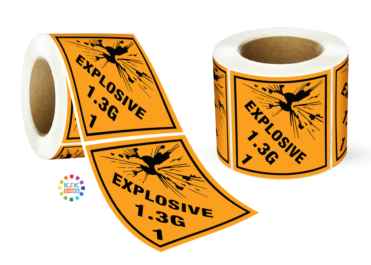 Class 1 Explosive 1.3G 1 Label Roll | K2K Signs Australia