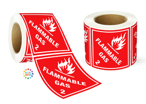 Class 2 Flammable Gas Label Roll