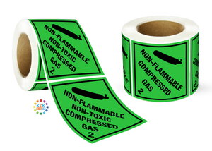 Non Flammable Non Toxic Compressed Gas Label Roll