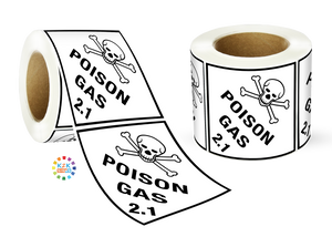 Class 2 Poison Gas 2.1 Label Roll