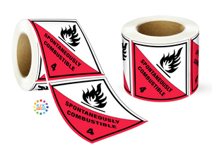 Class 4 Spontaneously Combustible Label Roll