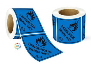 Class 4.3 Dangerous When Wet Label Roll