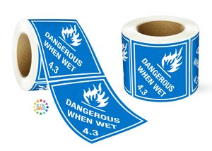 Class 4.3 Dangerous When Wet Label Roll