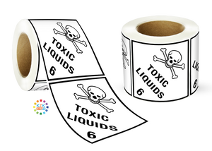Class 6 Toxic Liquids Label Roll