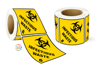 Infectious Waste Signage Label Roll